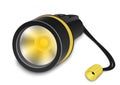 Flashlight with small strap on a white background. Vector illustration