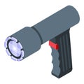 Flashlight taser icon, isometric style