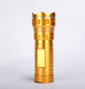 Flashlight Torch yellow metal Royalty Free Stock Photo