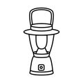 Flashlight tourist icon. Portable flashlight.Camping and hiking equipment.Vector illustration