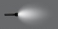 flashlight on a transparent background. Shine.lighting the space.metal.