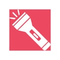 Flashlight Vector with Light Rays for Emergency and Outdoor Use Royalty Free Stock Photo