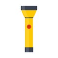 Flashlight yellow illustration vector bright light isolated. Electric beam icon equipment tool torch. Flat portable spot