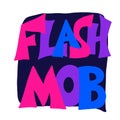 Flashmob stylized text emblem Vector simple design