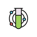 Flask, atom icon. Simple color with outline vector elements of stinks icons for ui and ux, website or mobile application
