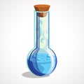 The flask for chemical experiments. Cartoon vector illustration