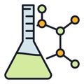 Flask with Chemical Formula vector Science colored icon or symbol Royalty Free Stock Photo