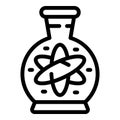 Flask energy icon outline vector. Futuristic research