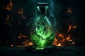 Flask green smoke bottle danger. Generate Ai Royalty Free Stock Photo
