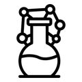 Flask hormones icon, outline style