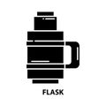 flask icon, black vector sign with editable strokes, concept illustration Royalty Free Stock Photo