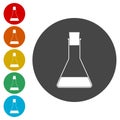 Flask icon. Circle concept web buttons Royalty Free Stock Photo