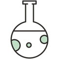 Flask icon with liquid and bubble vector flat design