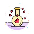 Flask, Love, Heart, Wedding Abstract Flat Color Icon Template Royalty Free Stock Photo