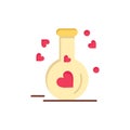 Flask, Love, Heart, Wedding  Flat Color Icon. Vector icon banner Template Royalty Free Stock Photo