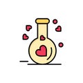 Flask, Love, Heart, Wedding  Flat Color Icon. Vector icon banner Template Royalty Free Stock Photo