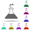 Flask in multi color style icon. Simple glyph, flat vector of energy icons for ui and ux, website or mobile application Royalty Free Stock Photo