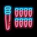 Flask Paternity Analysis neon glow icon illustration Royalty Free Stock Photo