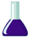 Flask with purple chemical inside