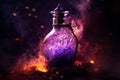 Flask purple smoke bottle cold. Generate Ai