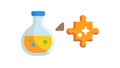 Flask and Puzzle Piece Problem Solving Icon, vector design Generative AI Royalty Free Stock Photo
