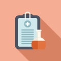 Flask result test icon flat vector. Medical lab Royalty Free Stock Photo