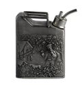 Flask in the shape of the canister with a bas-relief Royalty Free Stock Photo