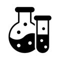 Flask with test tube, an amazing icon of experiment in modern style, ready to use vector, laboratory apparatus
