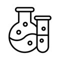 Flask with test tube, an amazing icon of experiment in modern style, ready to use vector, laboratory apparatus