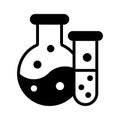 Flask with test tube, an amazing icon of experiment in modern style, ready to use vector, laboratory apparatus