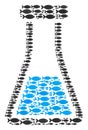 Flask Mosaic of Fish Icons Royalty Free Stock Photo