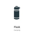 Flask vector icon on white background. Flat vector flask icon symbol sign from modern camping collection for mobile concept and Royalty Free Stock Photo