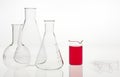 Flasks in the chemical laboratory Royalty Free Stock Photo