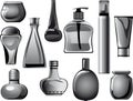 Flasks, jars, containers, tubes of body care produ