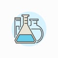 Flasks and test tube colorful icon Royalty Free Stock Photo