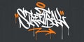 Flat Abstract Hip Hop Hand Written Urban Street Art Graffiti Style Word Streetball Vector Illustration Art