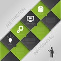 Flat abstract infographics dark green business vector with icons