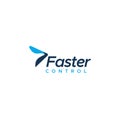 Flat Abstract Simple Faster Control logo design Royalty Free Stock Photo