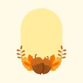 Flat Acorns With Autumn Leaves Decorative Oval Yellow Frame And Copy Royalty Free Stock Photo