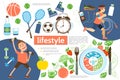 Flat Active Lifestyle Infographic Template