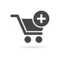 Flat add to cart icon Royalty Free Stock Photo
