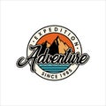 Flat Adventure Vintage Logo Vector Royalty Free Stock Photo