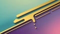 flat aesthetic linear dripping gold paint on multicolo ai generated Royalty Free Stock Photo