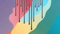 flat aesthetic linear dripping grey paint on multicolo ai generated Royalty Free Stock Photo