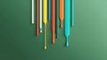 flat aesthetic linear dripping multicolor paint on gre ai generated Royalty Free Stock Photo
