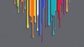 flat aesthetic linear dripping multicolor paint on gre ai generated Royalty Free Stock Photo