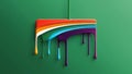 flat aesthetic linear dripping multicolor paint on gre ai generated Royalty Free Stock Photo