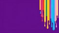 flat aesthetic linear dripping multicolor paint on pur ai generated Royalty Free Stock Photo