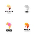 Flat Africa Logo Design Stock Image