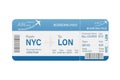 Flat airline tickets for paper design. Template vector. Business concept. Flat design vector Royalty Free Stock Photo